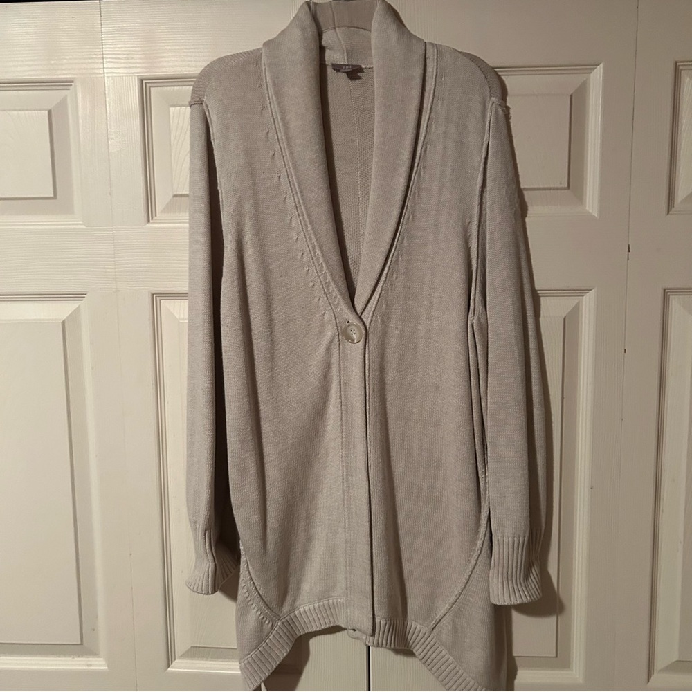 Women's Beige Shawl Collar Sweater